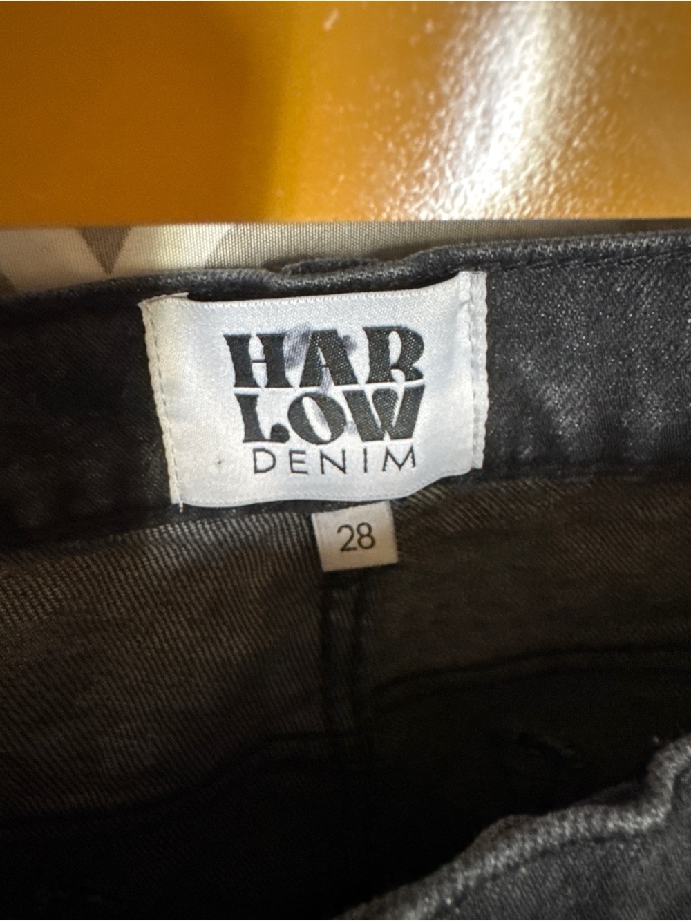 Harlow Denim High Waisted Washed Black Jeans Size 28 Flawed Zipper - Picture 2 of 5